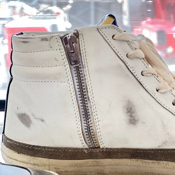 Golden Goose White Slide High-top Sneakers White/Yellow/Black - Picture 7 of 11